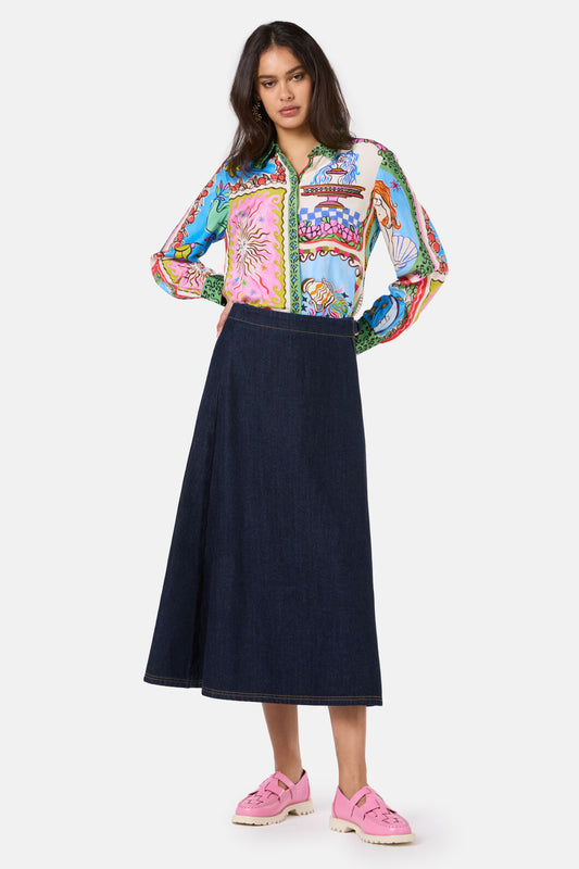 Gorman - Garden Growers Denim WrapSkirt - indigo