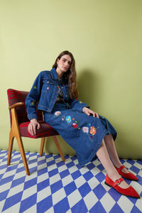 Gorman - Parade Denim Skirt - mid-blue