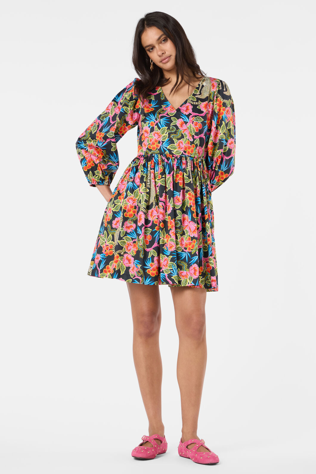 Gorman - Plum Harvest Smock Dress - print