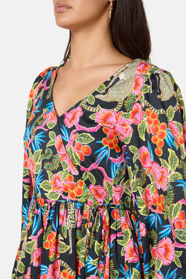 Gorman - Plum Harvest Smock Dress - print