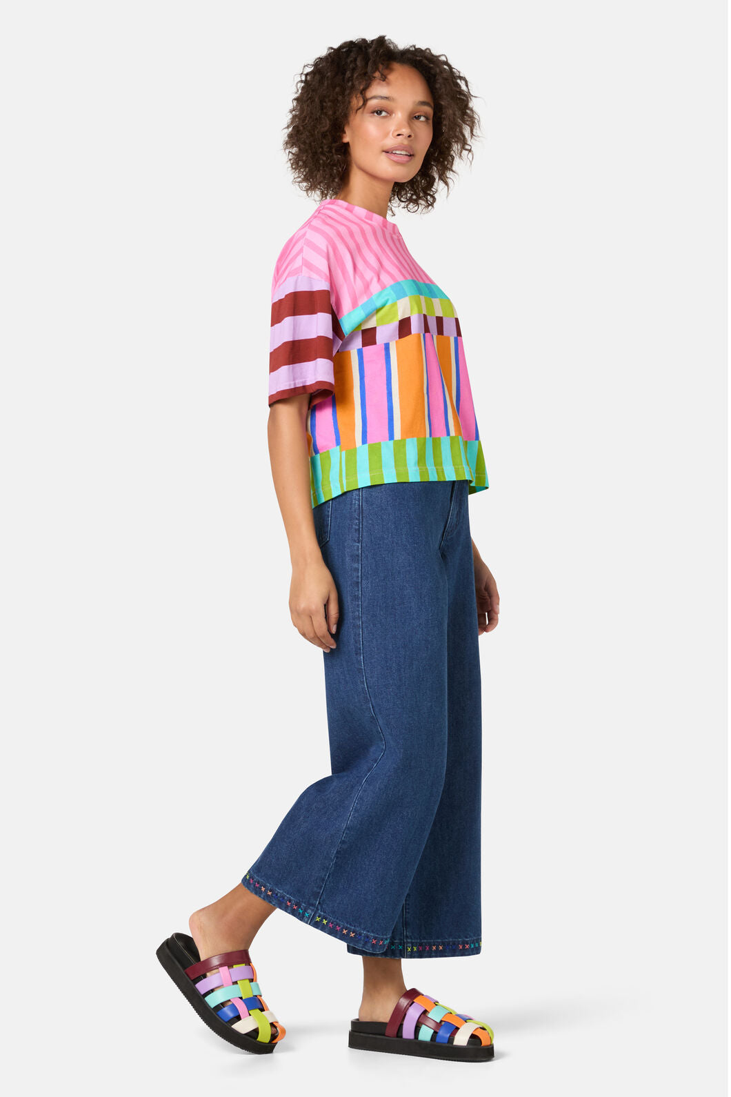 Gorman - Holiday Stripe Relaxed Tee - print