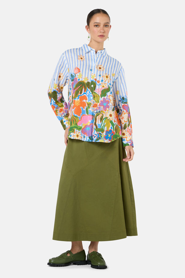 Gorman - Midnight Garden Stripe Shirt - print