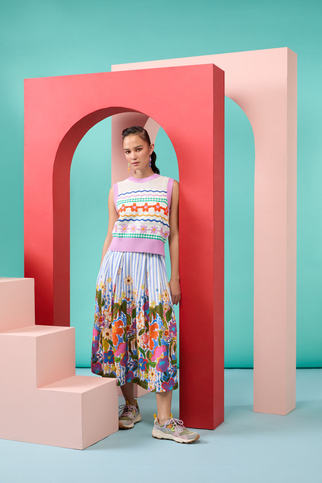 Gorman - Midnight Garden Stripe Skirt - print