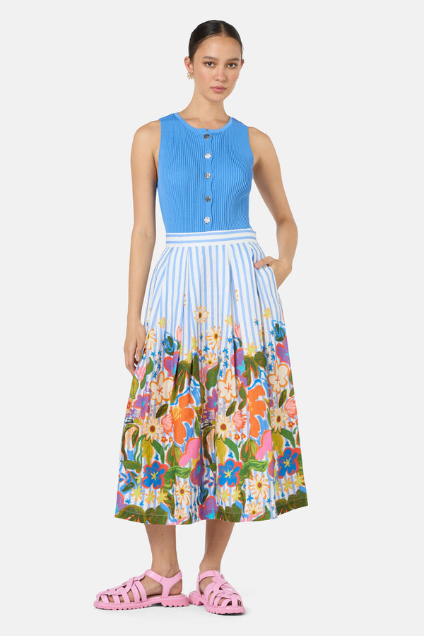 Gorman - Midnight Garden Stripe Skirt - print