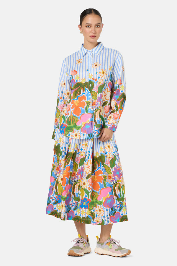 Gorman - Midnight Garden Stripe Skirt - print