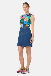 Gorman - Billie Denim Mini Skirt - mid-blue