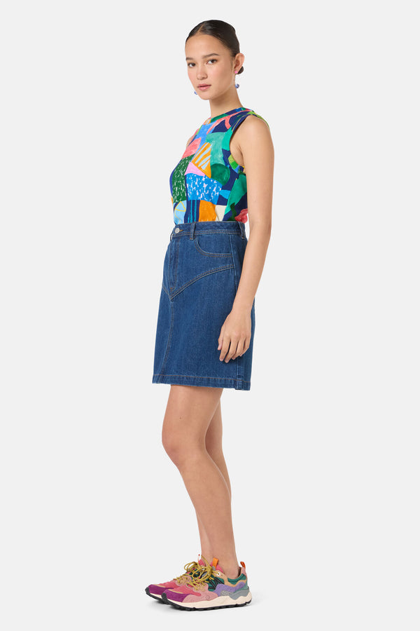 Gorman - Billie Denim Mini Skirt - mid-blue