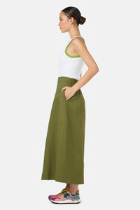 Gorman - Whitney Gore Midi Skirt - khaki