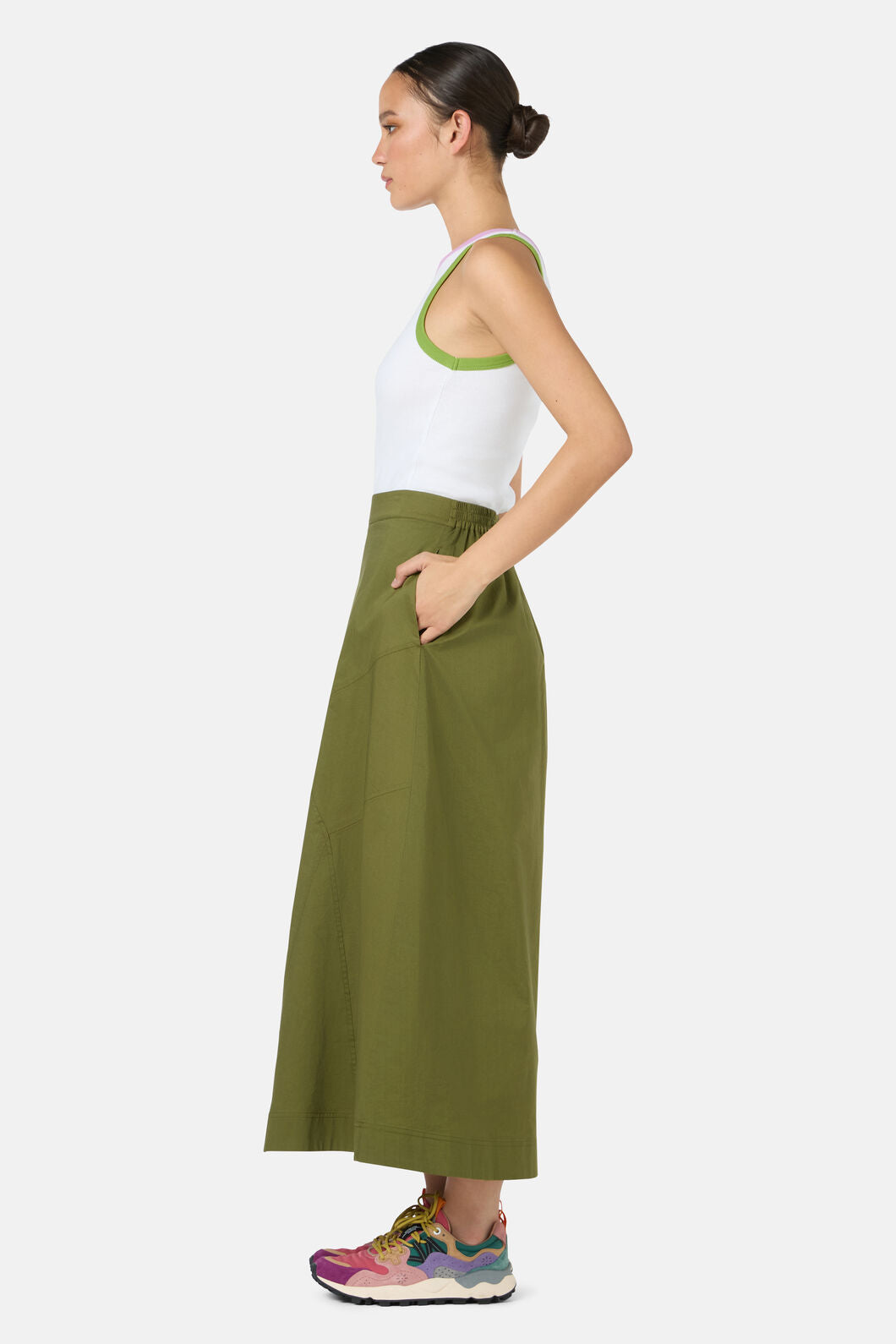Gorman - Whitney Gore Midi Skirt - khaki
