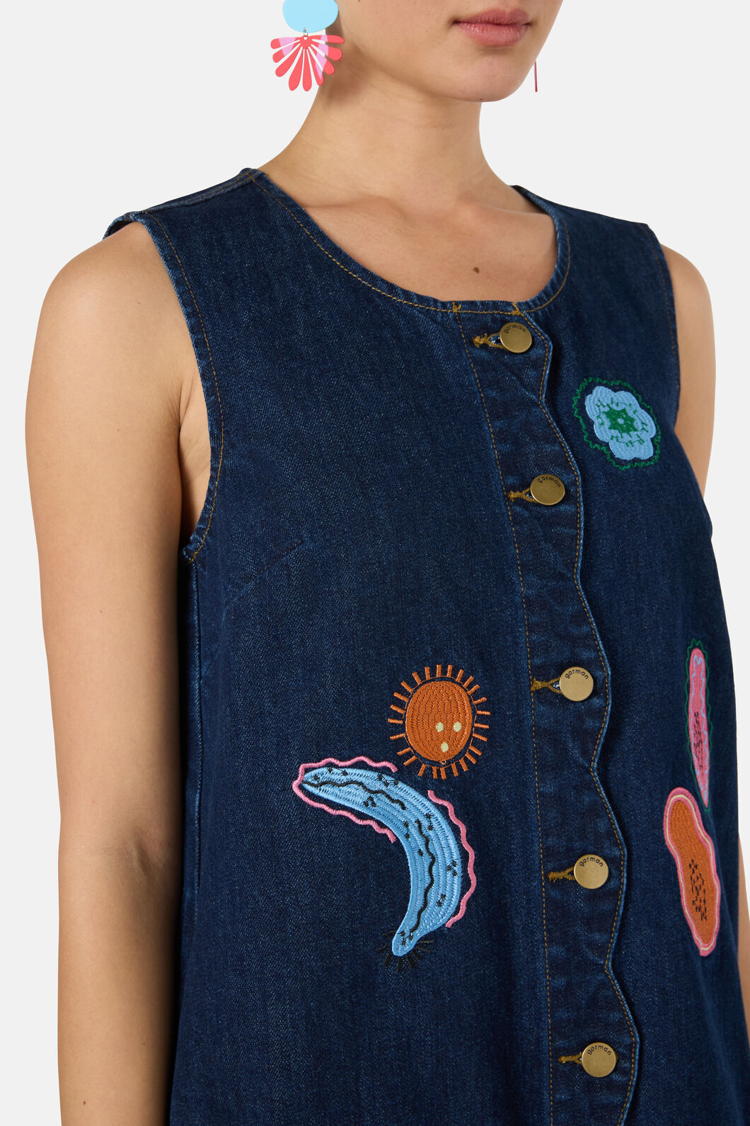 Gorman - Forest Fruits Denim Pinny Dress - indigo