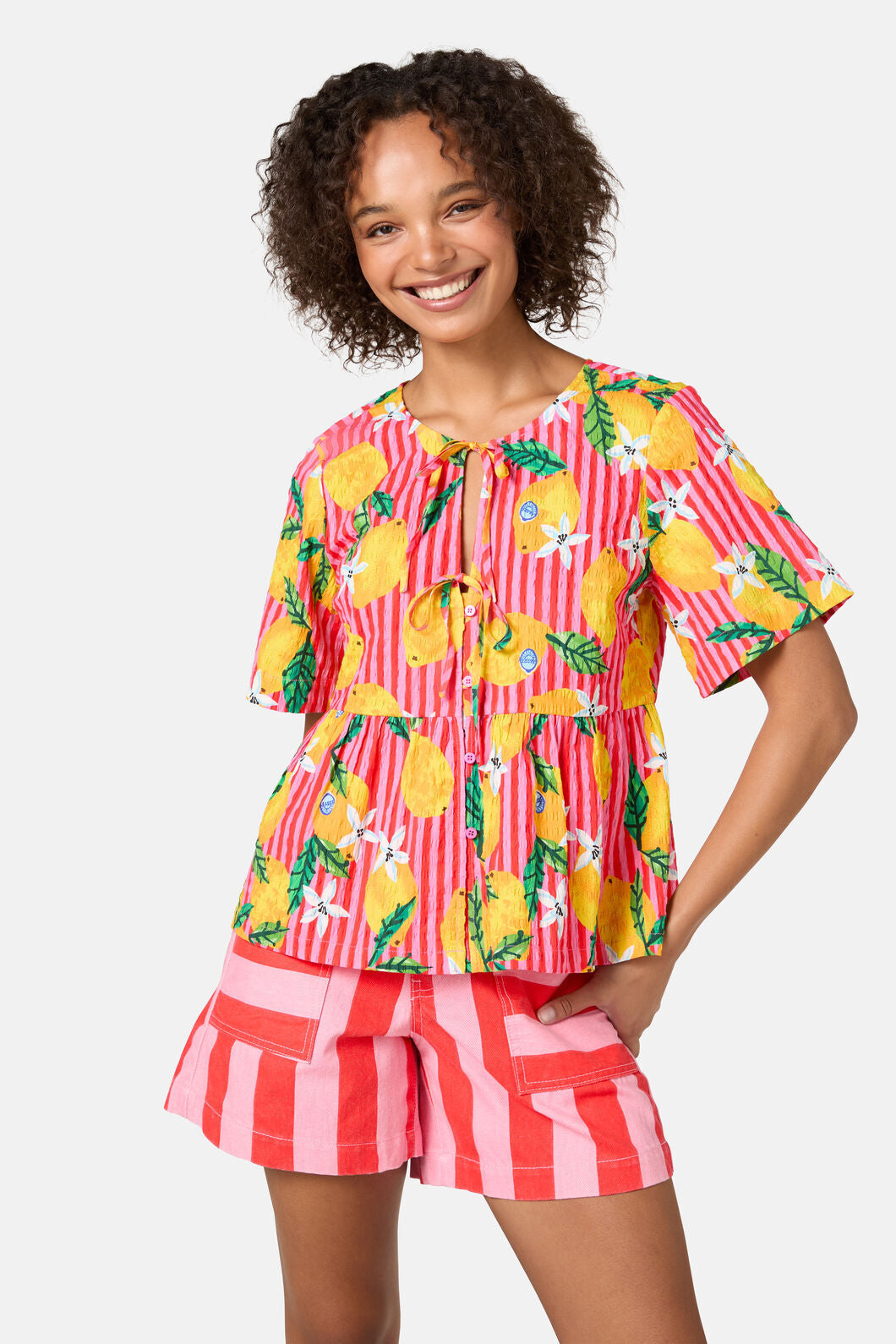 Gorman - Lemonade Seersucker Print Top - print