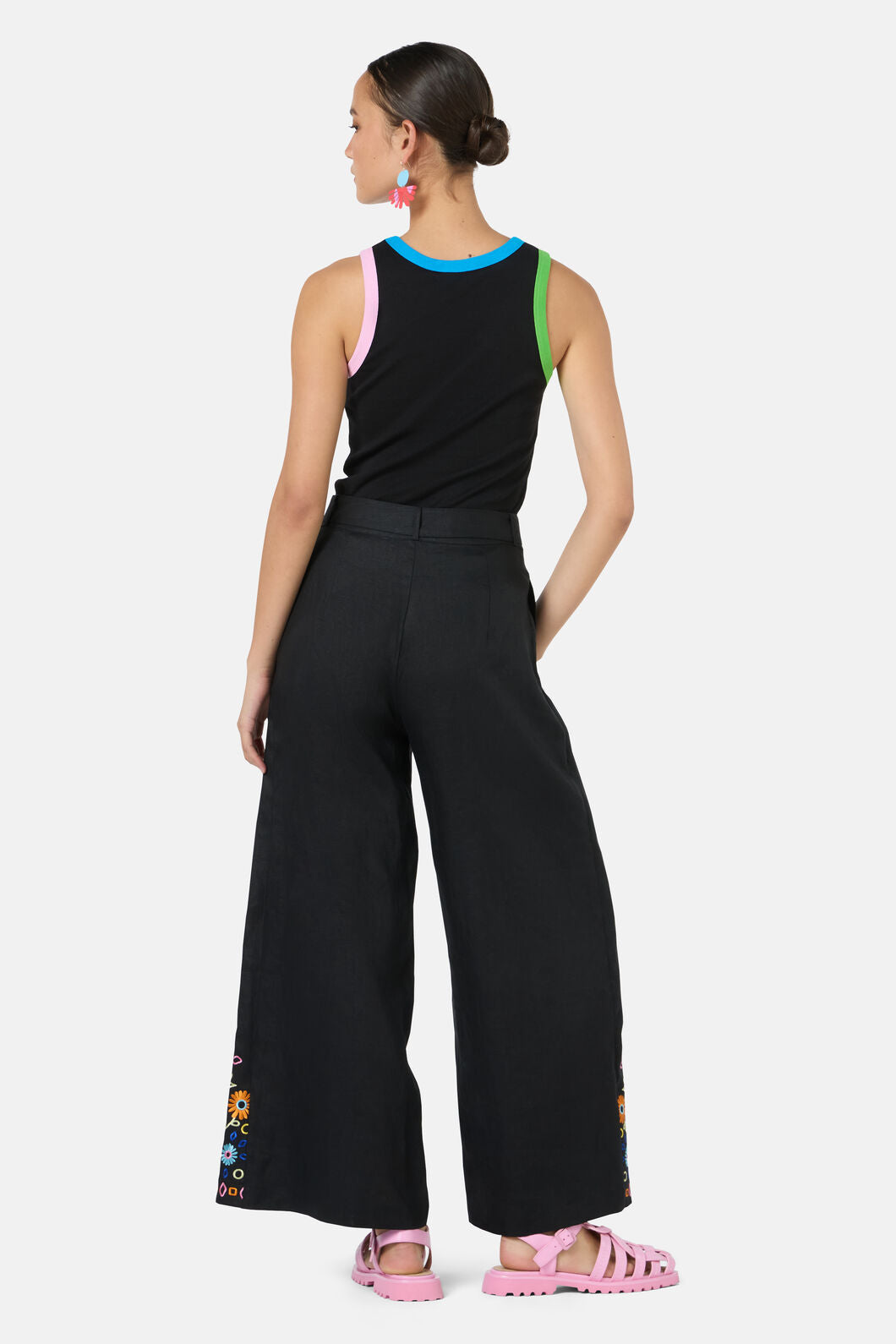 Gorman - Tropic Pop Embroidered Pant - black