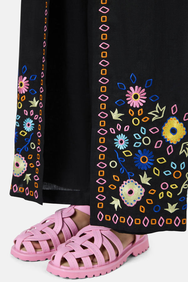 Gorman - Tropic Pop Embroidered Pant - black