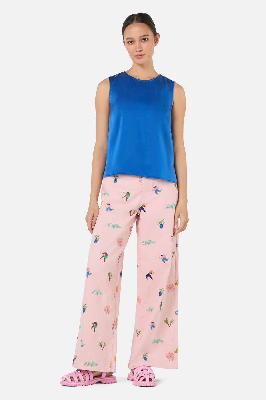 Gorman - Anika Sandwashed Silk Tank - blue