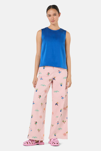 Gorman - Anika Sandwashed Silk Tank - blue