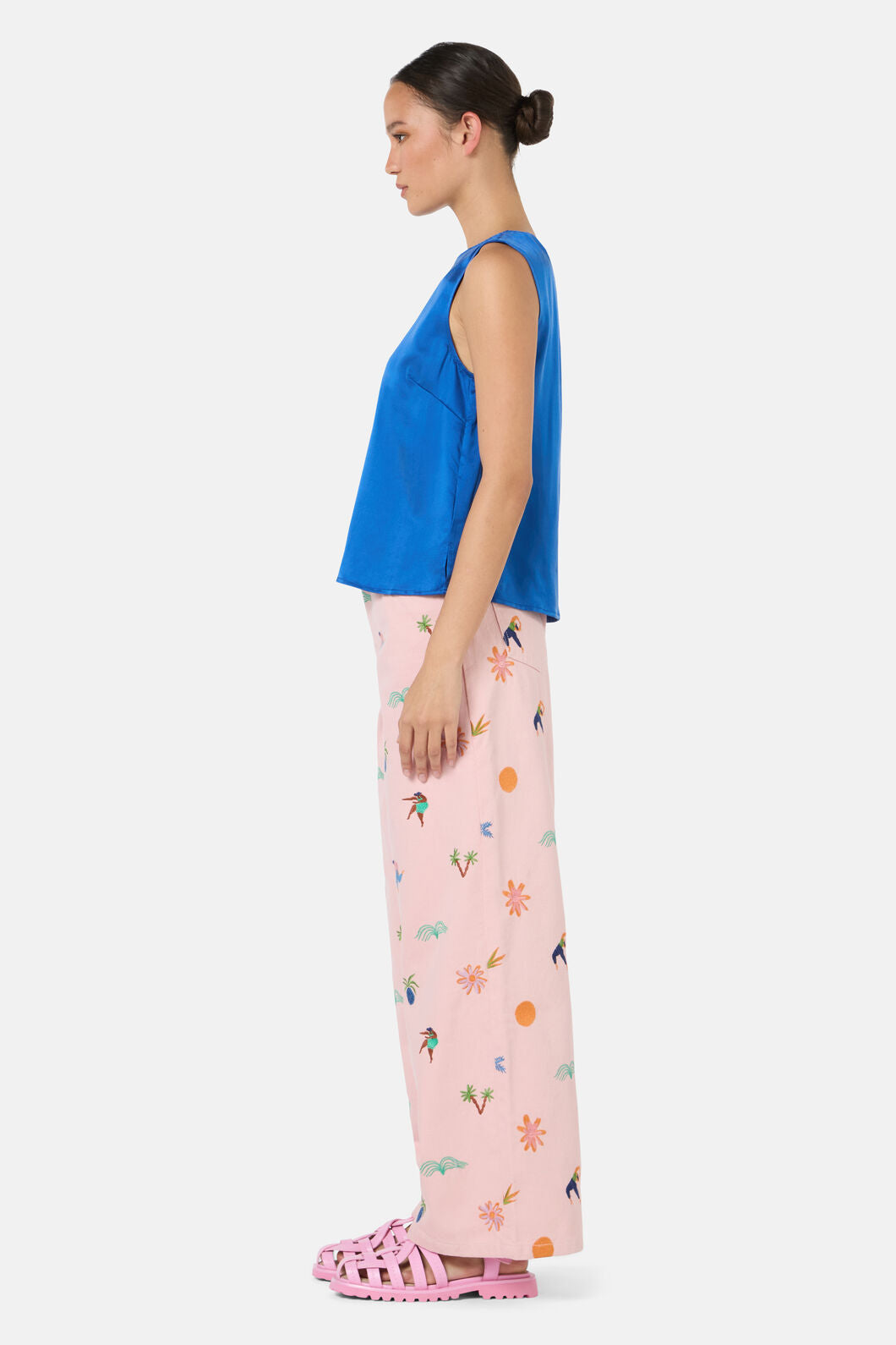 Gorman - Anika Sandwashed Silk Tank - blue