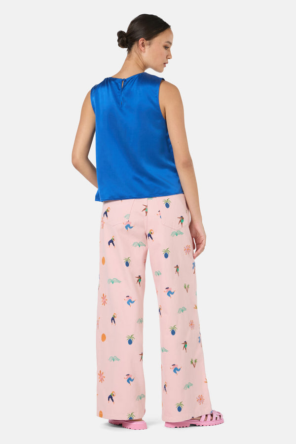 Gorman - Anika Sandwashed Silk Tank - blue