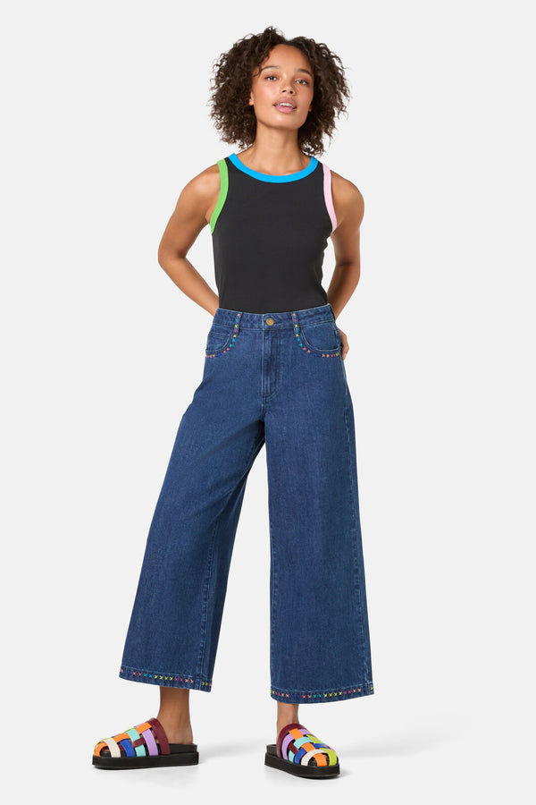 Gorman - Atrium Embroidered Denim Culot - denim