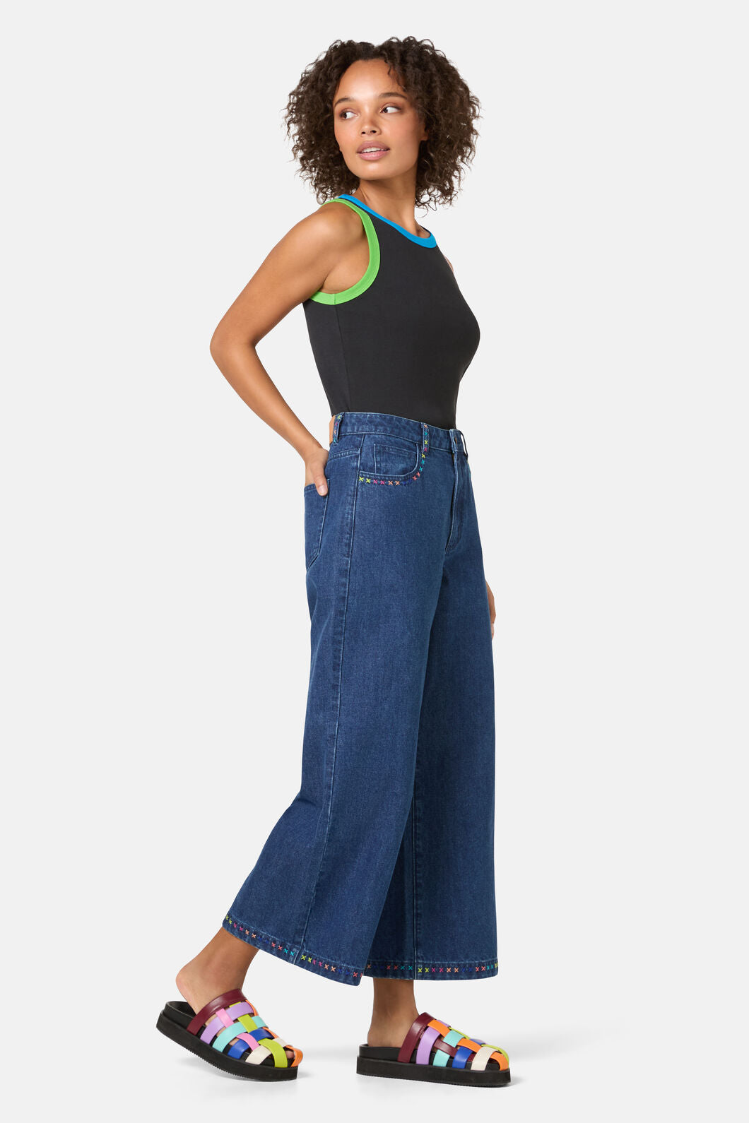Gorman - Atrium Embroidered Denim Culot - denim