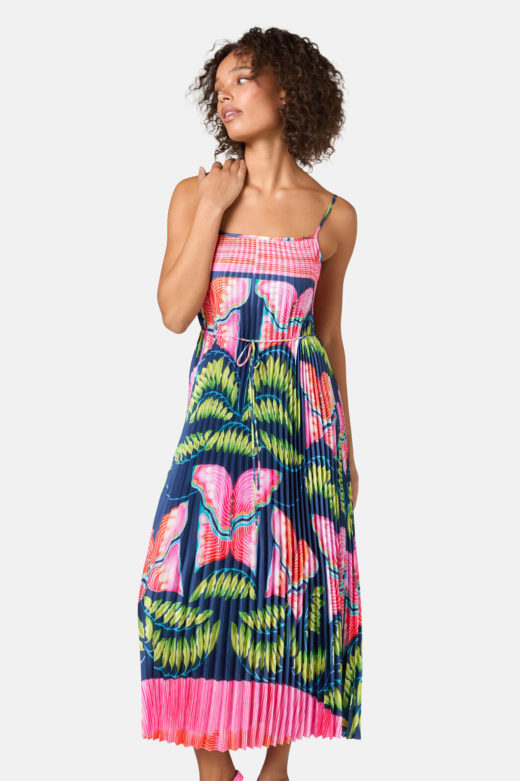 In Secret Print Pleated Dress US In Secret Print Pleated Dress US