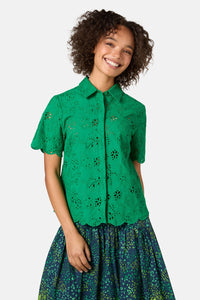 Gorman - Fern Anglaise Scallop Shirt - green