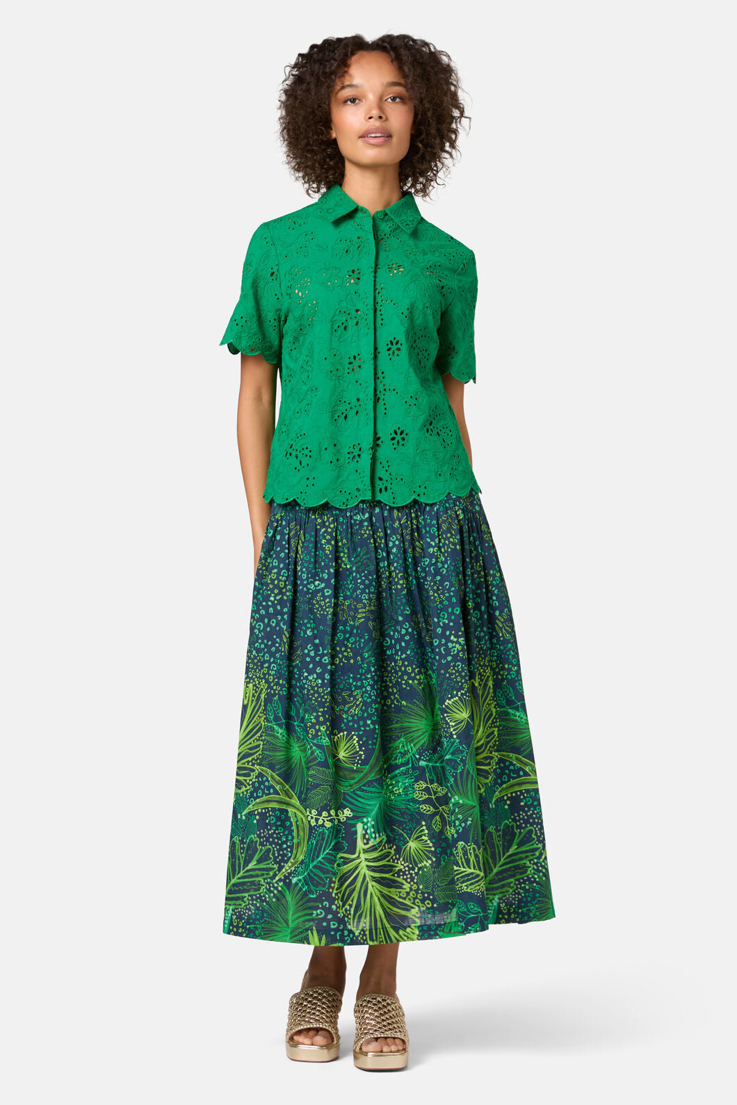 Gorman - Fern Anglaise Scallop Shirt - green