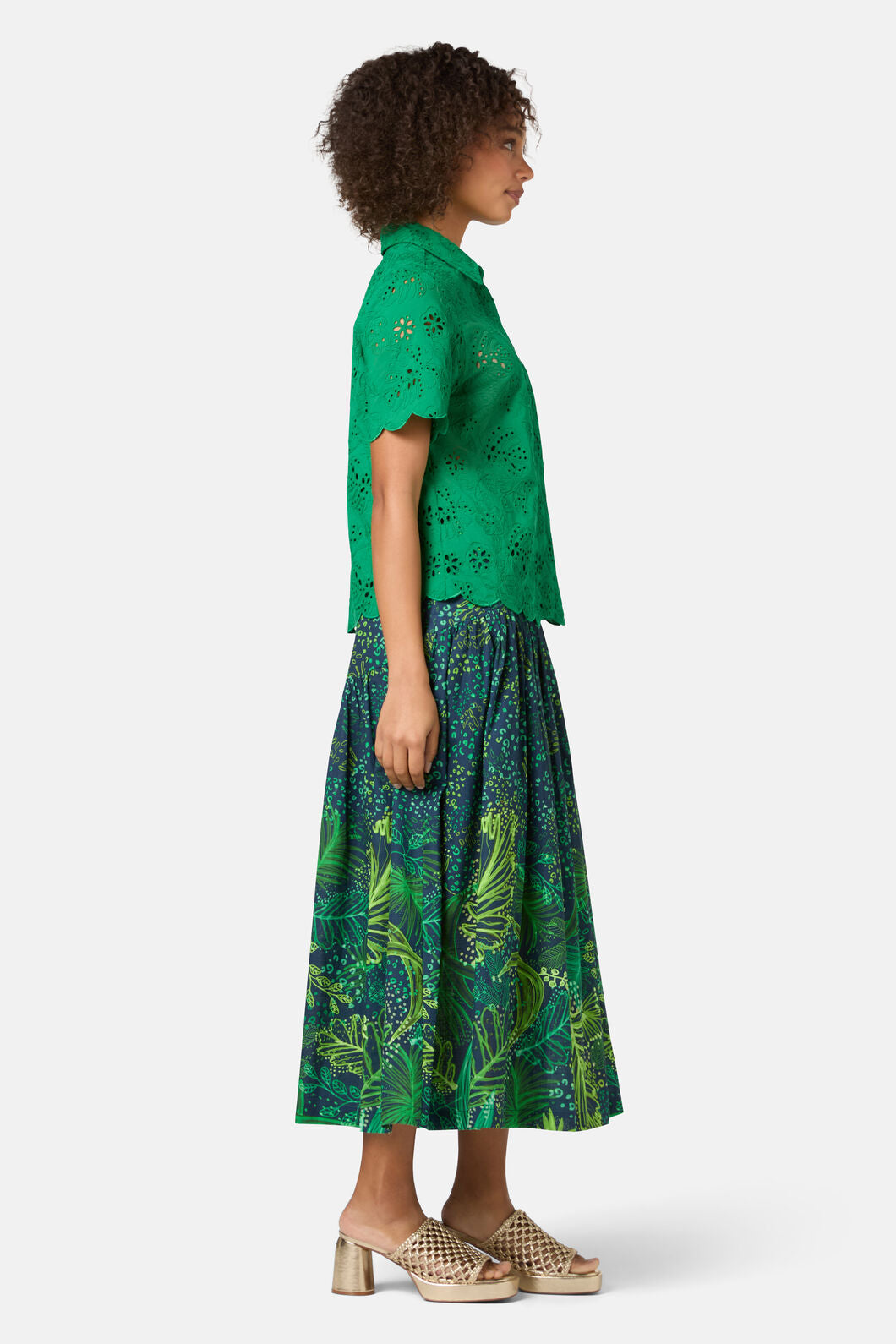 Gorman - Fern Anglaise Scallop Shirt - green