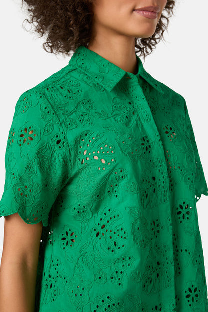 Gorman - Fern Anglaise Scallop Shirt - green