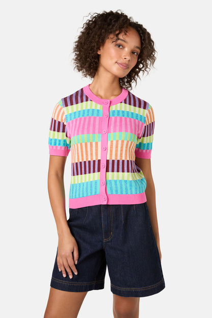Gorman - Holiday Stripe Cotton Cardigan - multi