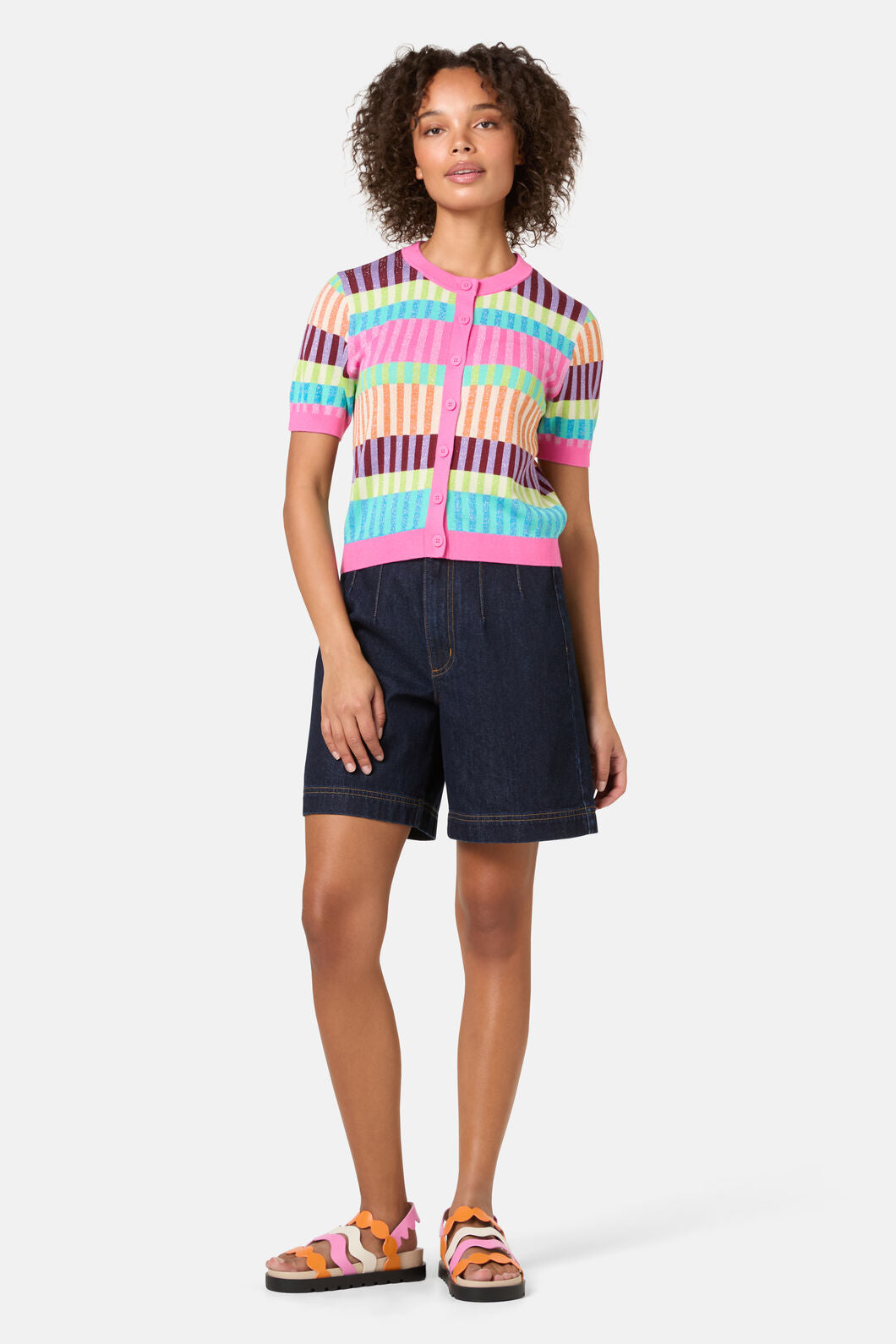 Gorman - Holiday Stripe Cotton Cardigan - multi