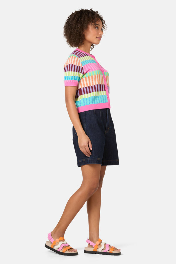 Gorman - Holiday Stripe Cotton Cardigan - multi