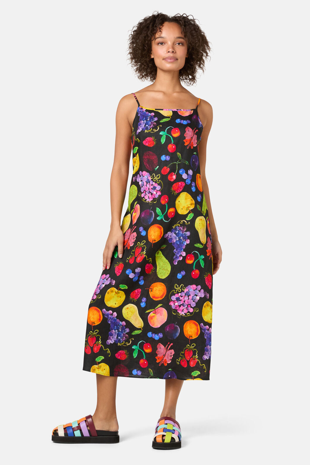 Fruit Party Linen Slip Dress  Gorman