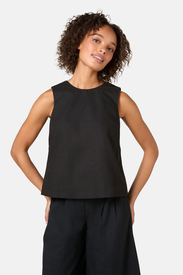 Gorman - Lucy Cotton Tie Tank - black