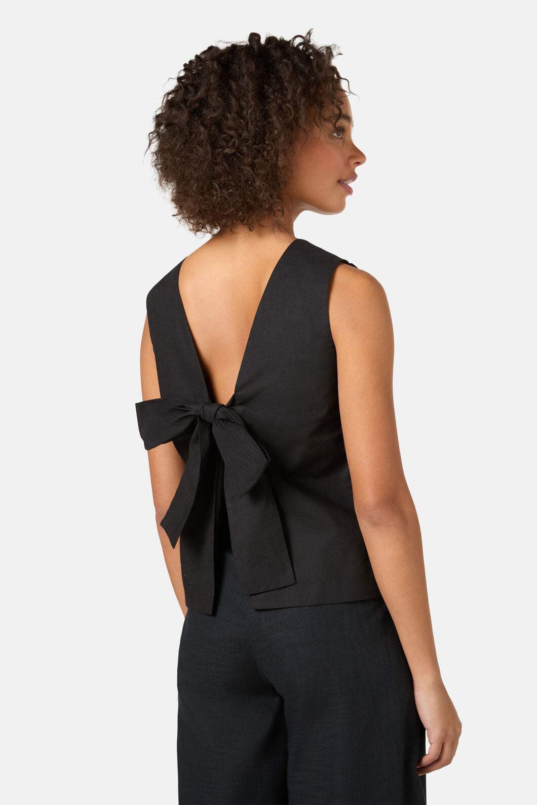 Gorman - Lucy Cotton Tie Tank - black