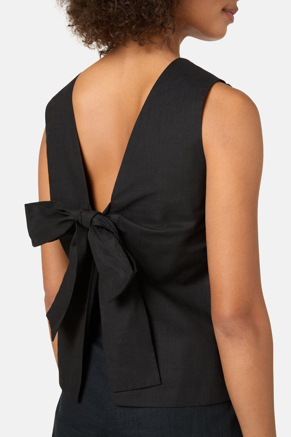 Gorman - Lucy Cotton Tie Tank - black
