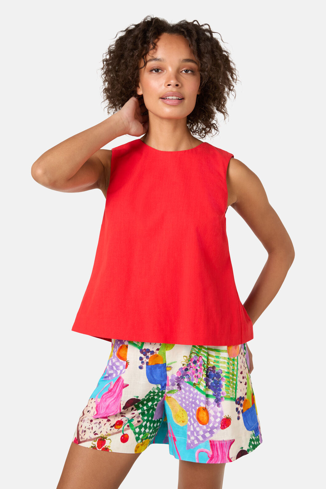 Gorman - Lucy Cotton Tie Tank - red