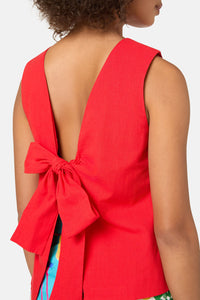 Gorman - Lucy Cotton Tie Tank - red