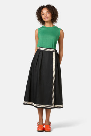 Gorman - Cindy Linen Midi Skirt - black