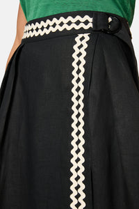 Gorman - Cindy Linen Midi Skirt - black