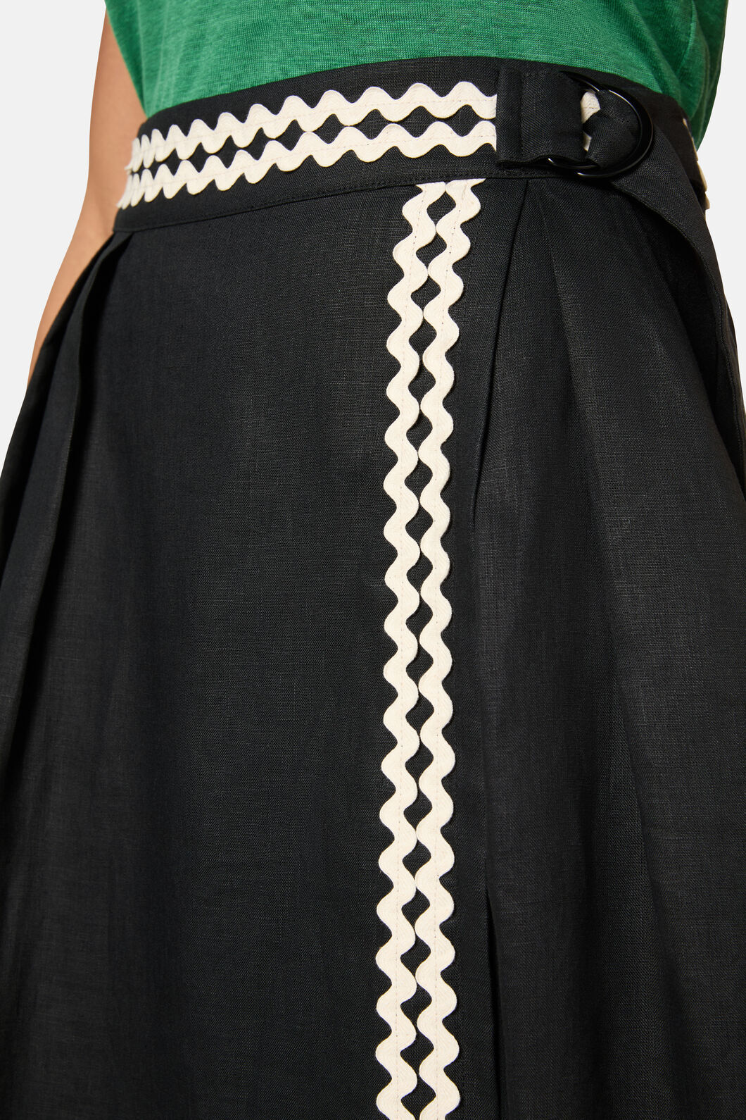 Gorman - Cindy Linen Midi Skirt - black