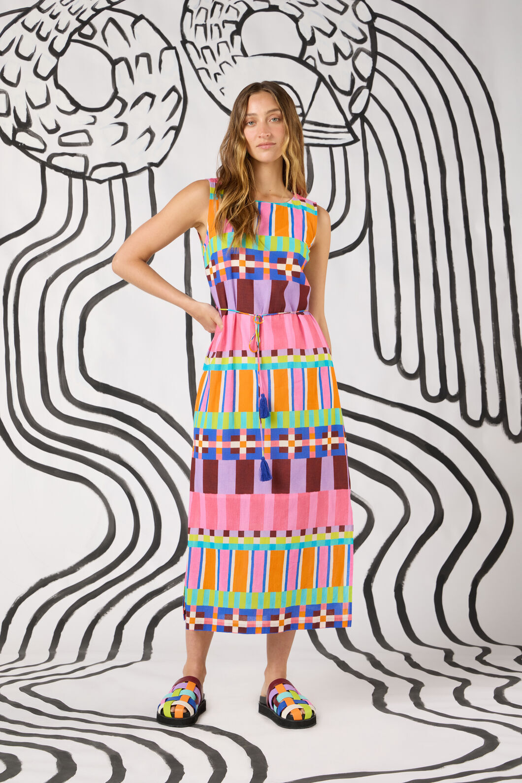 Gorman - Holiday Stripe Long Dress - print