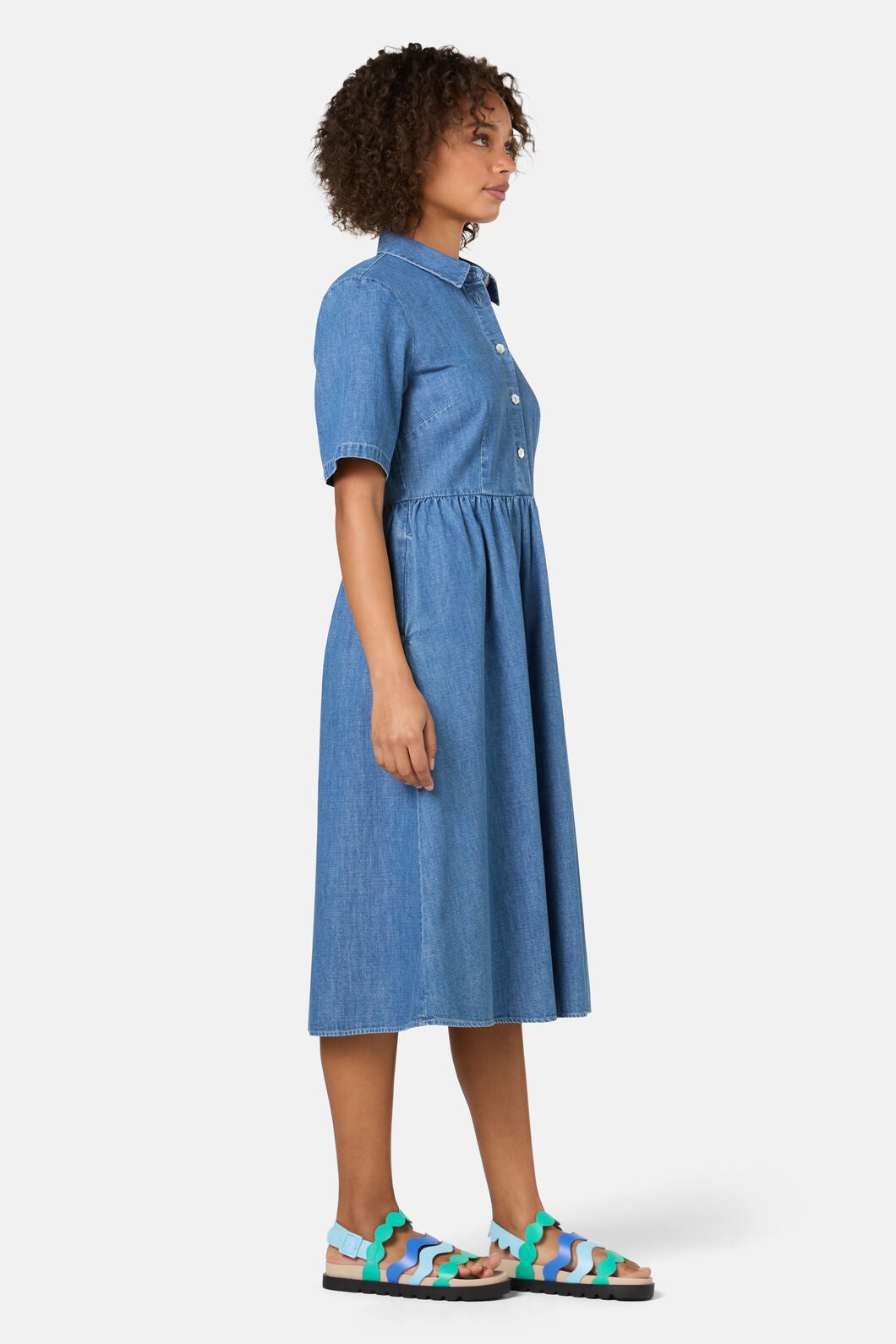 Gorman - Chantelle Chambray Dress - mid-blue