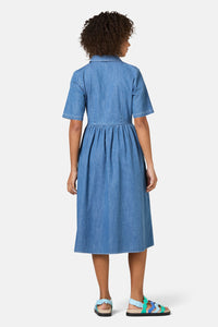 Gorman - Chantelle Chambray Dress - mid-blue