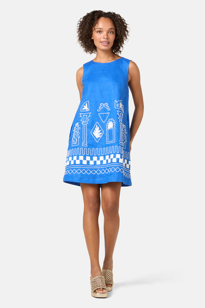 Gorman - Atrium Embroidered Shift Dress - blue