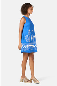 Gorman - Atrium Embroidered Shift Dress - blue