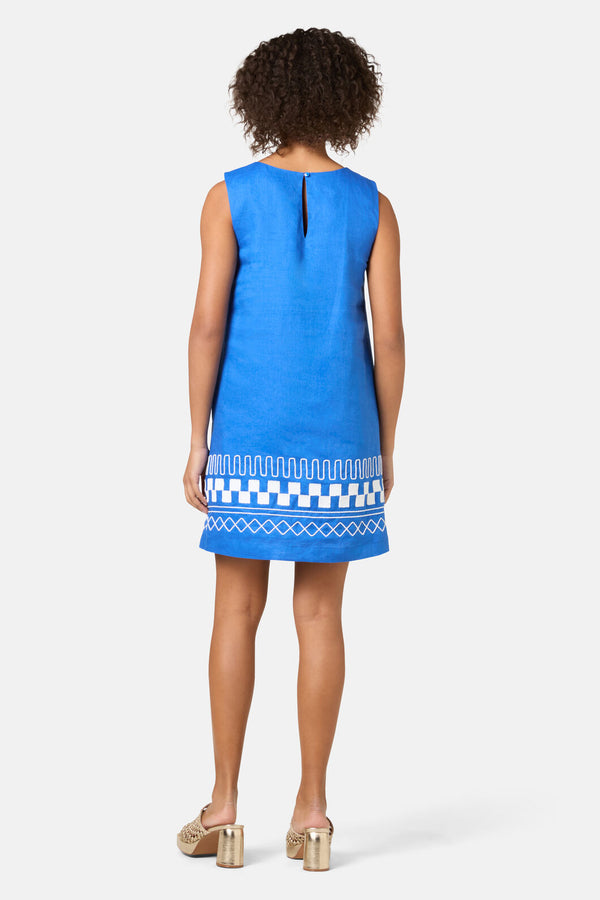 Gorman - Atrium Embroidered Shift Dress - blue