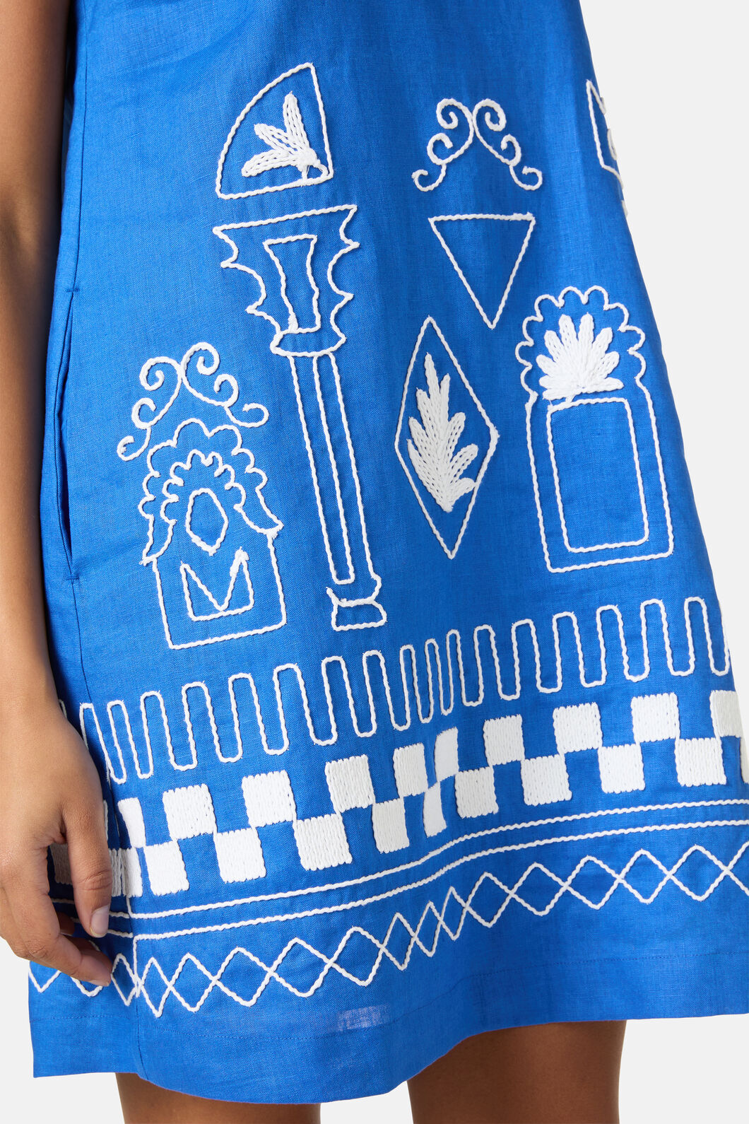 Gorman - Atrium Embroidered Shift Dress - blue