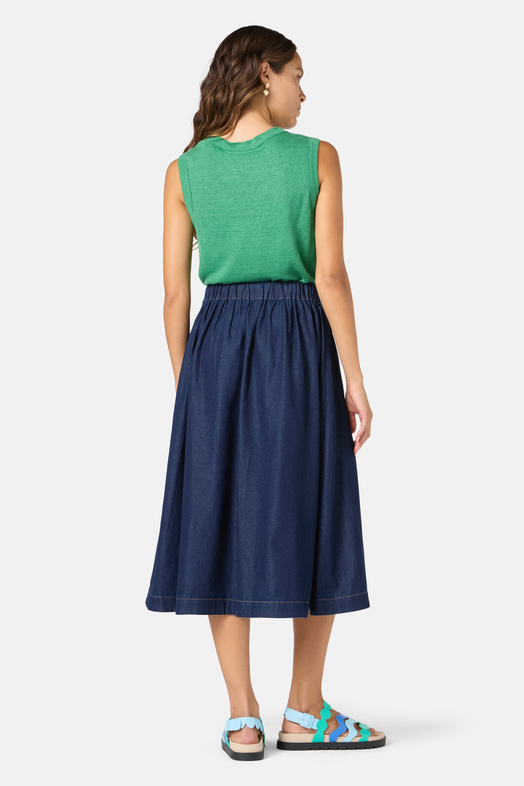 Gorman - Gabrielle Chambray Skirt - indigo