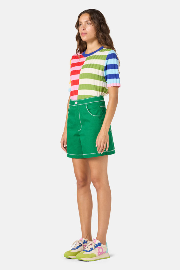 Gorman - Twist And Stitch Denim Shorts - green