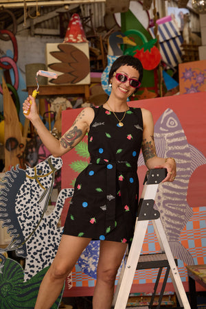 Gorman - Gone Fishing Print Playsuit - black